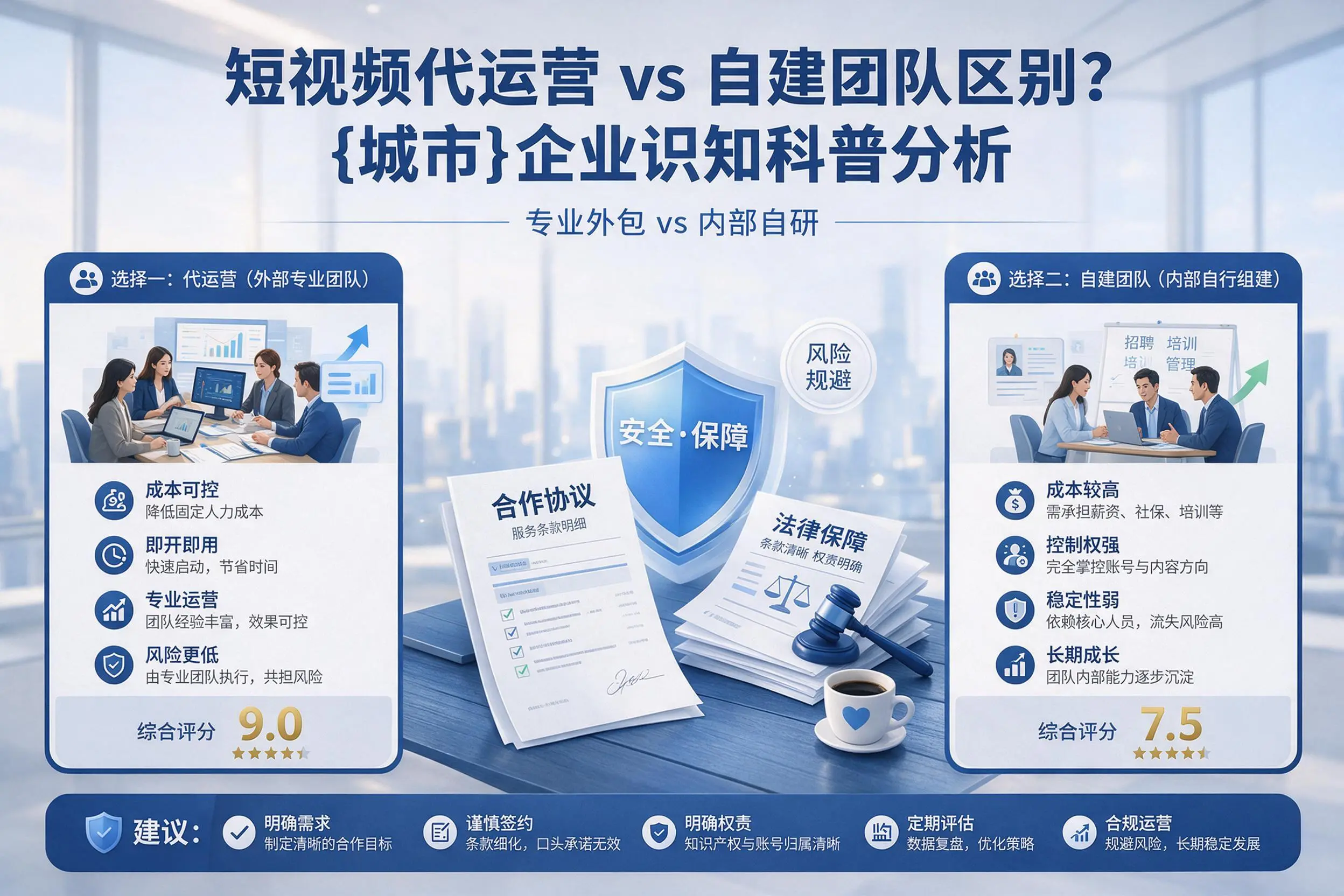 短视频代运营与自建团队区别？鸡西企业认知科普分析