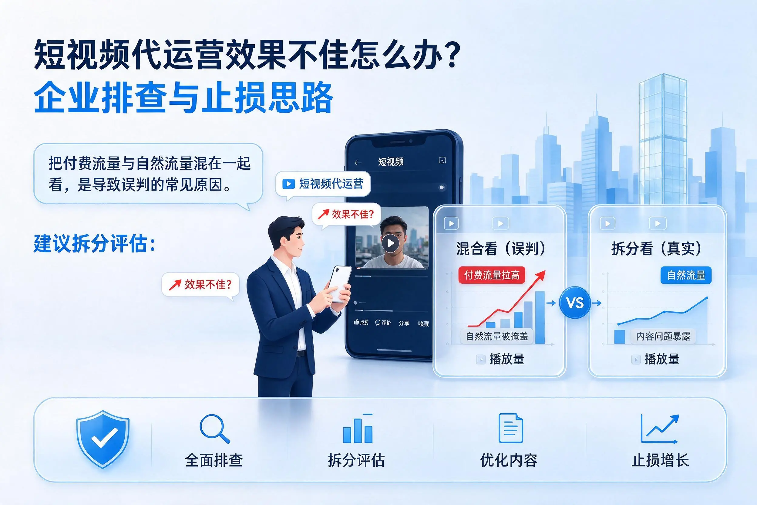 短视频代运营效果不佳怎么办？鸡西企业排查与止损思路