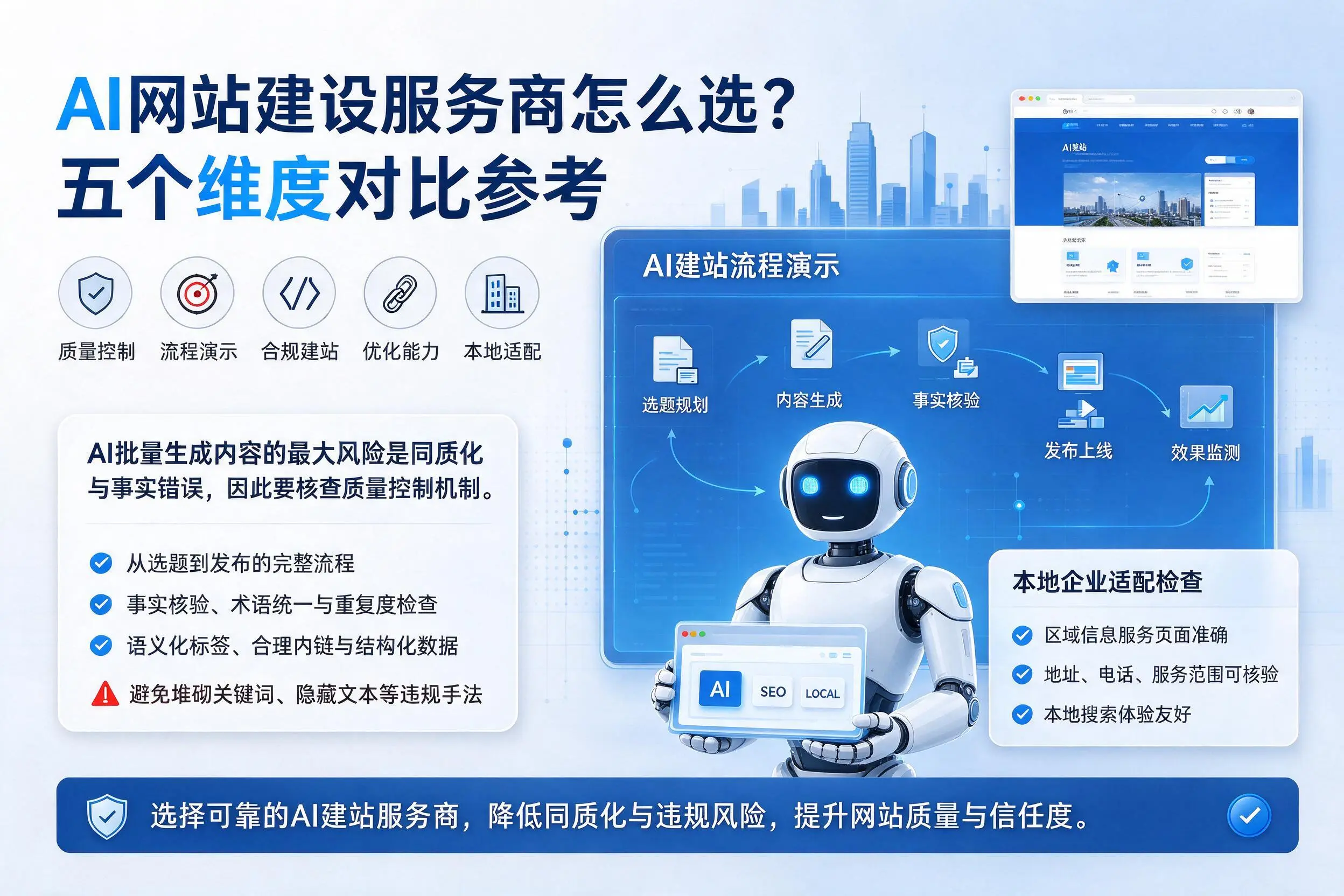 鸡西AI网站建设服务商怎么选？五个维度对比参考